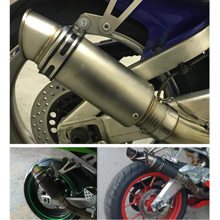 ZS de 51mm de la motocicleta silenciador de Escape Acero inoxidable SC escapar silenciadores de Escape tubo de Escape para CBR650 YZF125 NINJA250