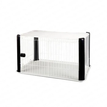 

0% Colorful Dog Fence Dog Cage for Puppy Kitten Rectangle Metal+ABS Pet Cat Cage Villa with Cotton Nest Toilet and Top Cover