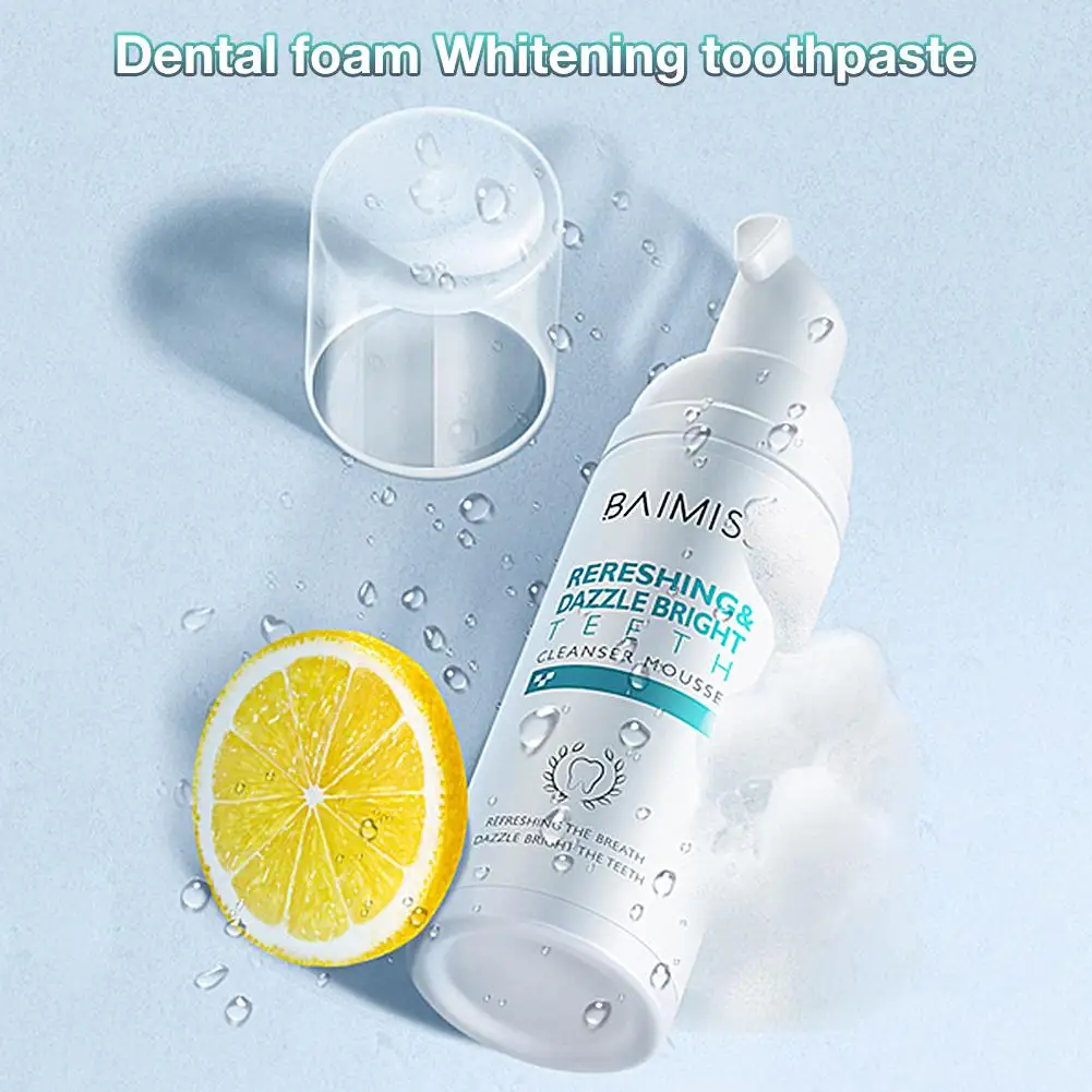 

60ml Dental Foam Cleaning Teeth Fresh Breath Teeth Whitening Remove Bad Breath Portable Oral Mouth Cleaner Dental Care Natural