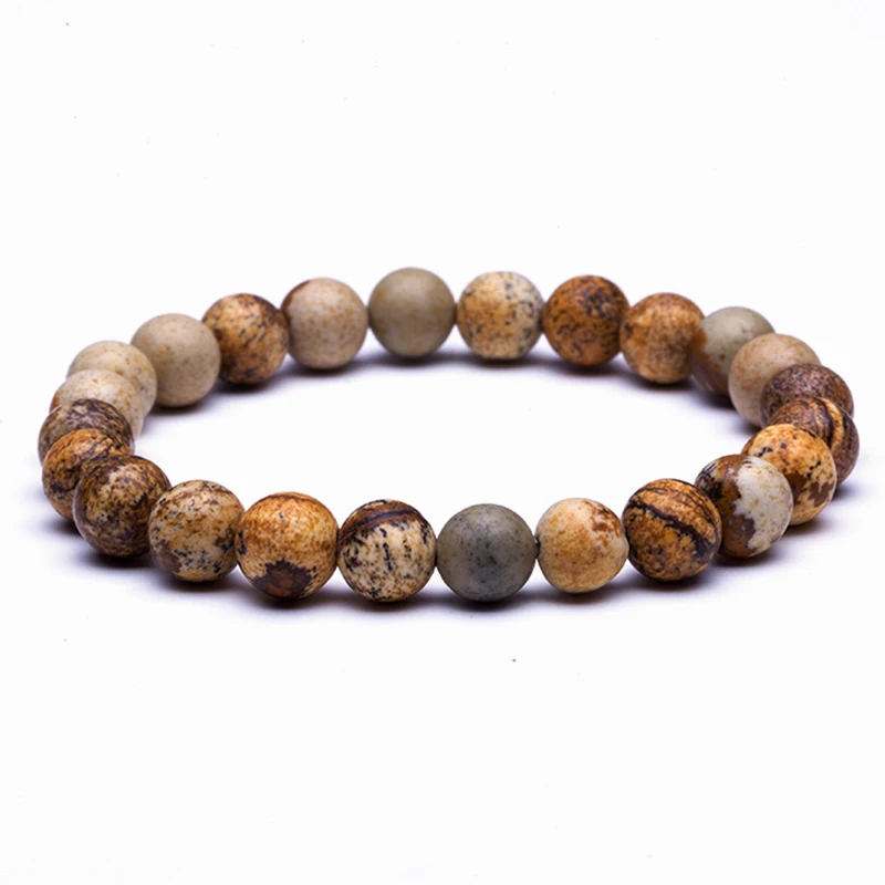 Natural Stone Beads Bracelets High Quality Tiger Eye Buddha Lava Round Beads Elasticity Rope Bracelets for women& men jewelry