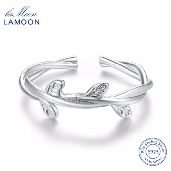 

LAMOON Creepers 925 Sterling Silver Rings Open Design S925 Adjustable Fine Jewelry For Women Wedding Bands Party Gift LMRY075