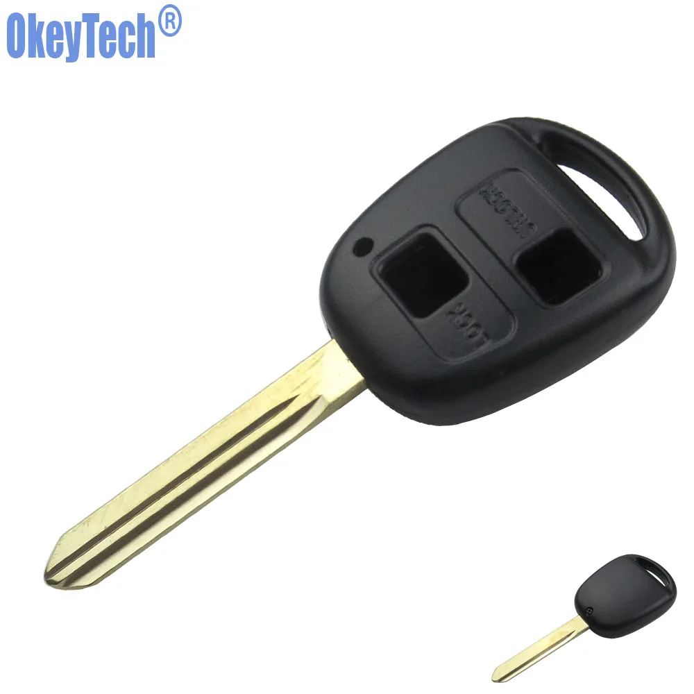 OkeyTech TOY47 Blade Car Remote Key Shell Keyless Case Fob 2 Button For Toyota Yaris Carina Corolla Avensis Auto Replacement Key