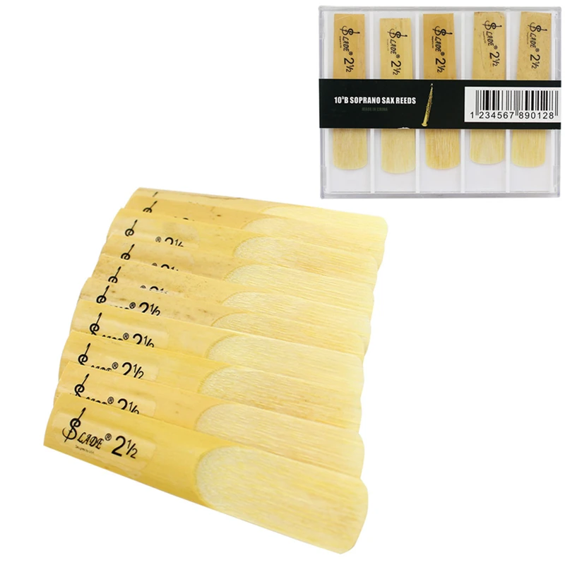 10pcs/lot Lade Soprano Saxophone bB Strength 2.5 Reeds Bamboo 2-1/2 Sax Parts
