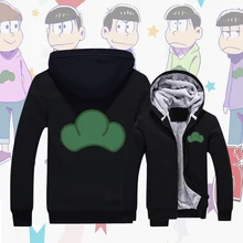 Мультфильм Новая Мода Зима Теплая Osomatsu сан-балахон Аниме MenThick С Капюшоном Теплая Куртка Пальто косплей