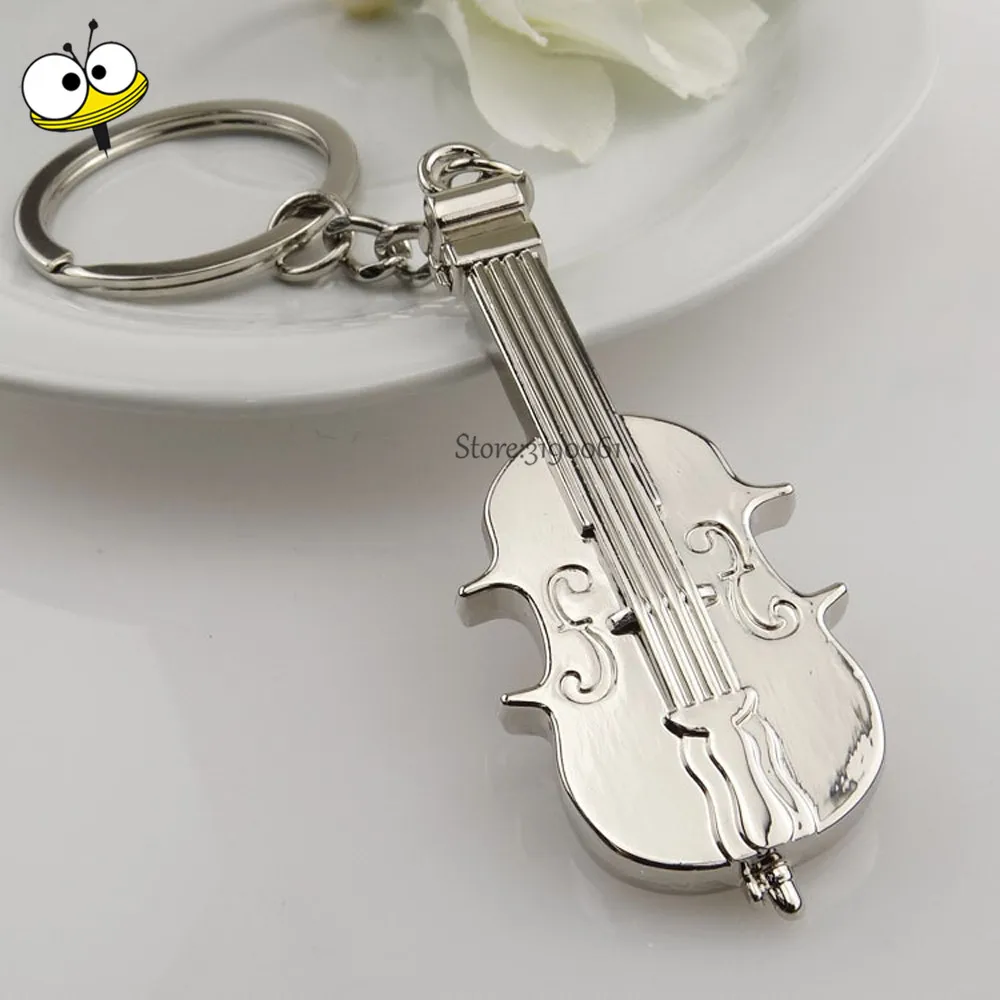Fun Gift Retro Violin Keychain Metal Car Key Ring Key Holder for Fiat Pando Tipo Ford Fiesta Escort Ferrari Hyundai I20 Audi