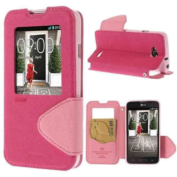 Luxury Roar Korea Diary View Window Protective Phone case Leather Case Cover for LG L70 D320 Dual SIM D325 Wallet Flip | Мобильные