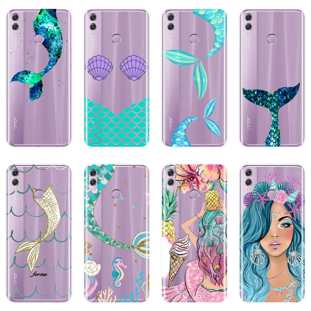 

TPU Phone Case For Huawei Honor 7 8 9 10 Lite Mermaids Girl Silicone Back Cover For Huawei Honor 8X MAX 10 9 8 7 7S 7X 7A 7C Pro