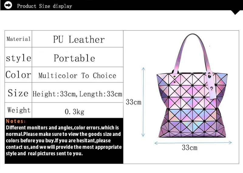 Fashion Ladies Folded Geometric Plaid Bag Women Laser Bright Casual Totes Bag Shoulder Bags Fold Over Bao Bao Handbags (4)