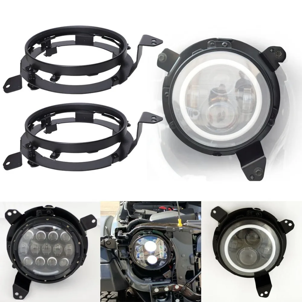 2Pcs Car light Round Mounting Brackets 7 inch LED Headlight Adapter
