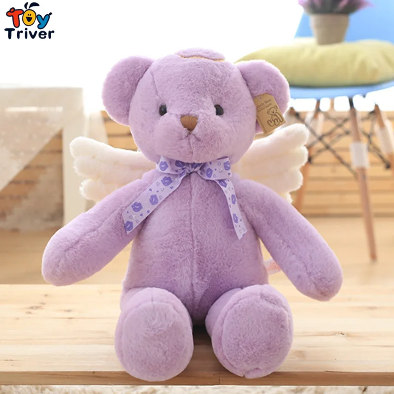 Angel Teddy Bear Plush Stuffed Toy Animal Doll Bears Baby Kids Children Kawaii Birthday Gift Home Shop Decor Ornament Triver