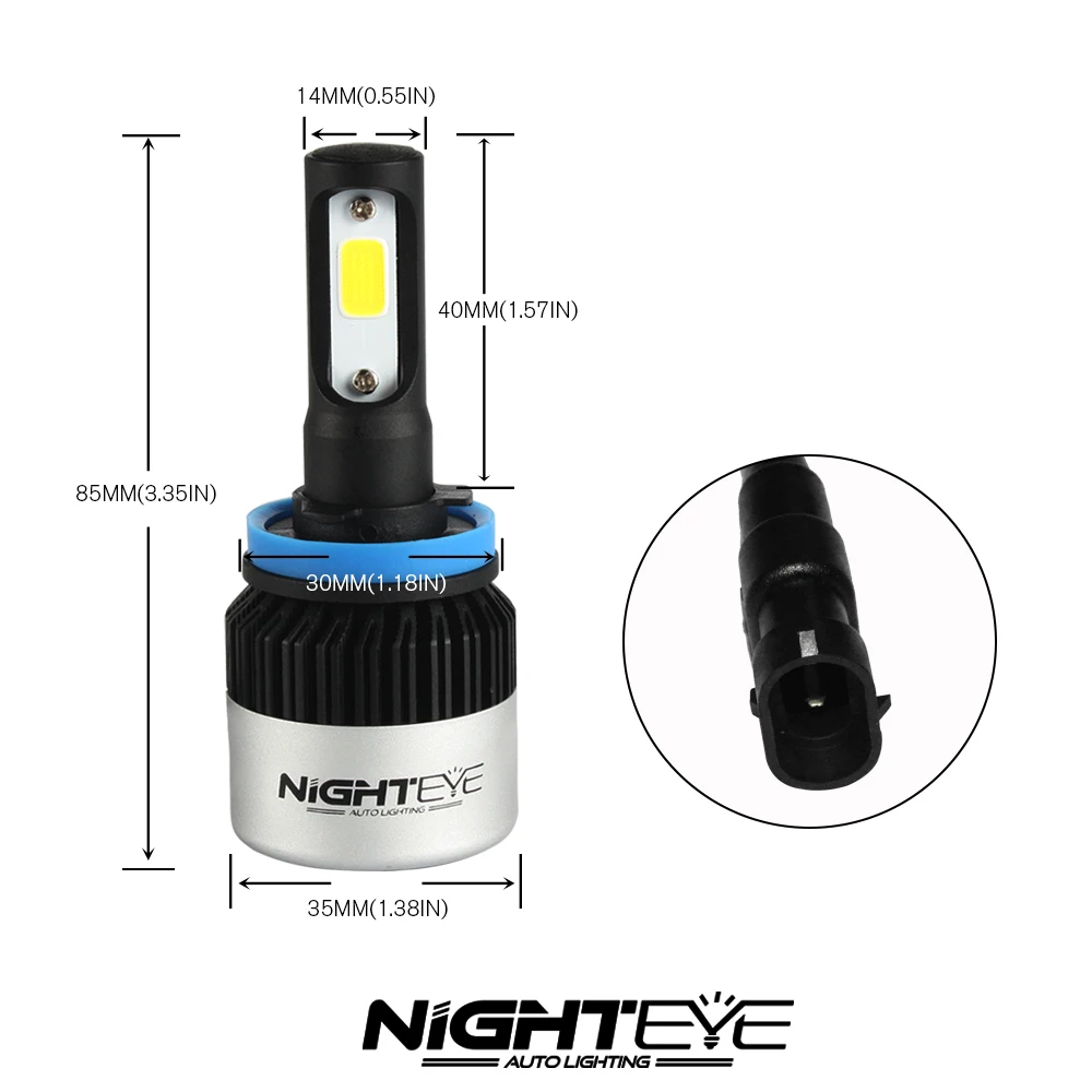 Nighteye 9000LM 6500K H4 H7 H11 72W фары для автомобилей COB светодиодный лампы Canbus Ошибка