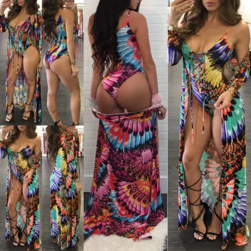 

Muliticolor Women One Piece Monokini Bikini Bathing Suit Cover Ups Beachwear Swimsuit Swimwear Brazilian