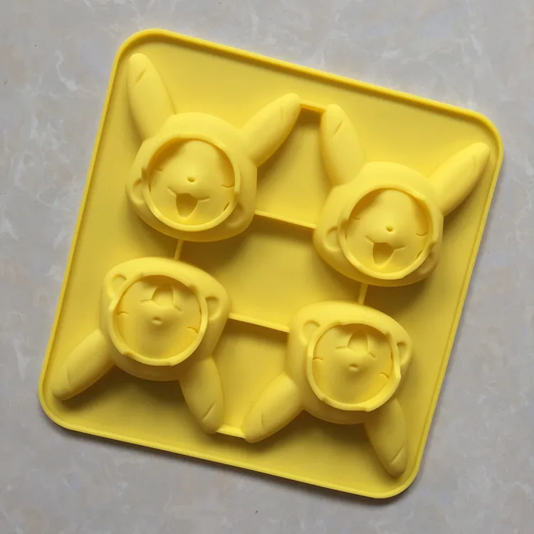 

4 cavity Molds Silicon Mini Pokemon Pikachu