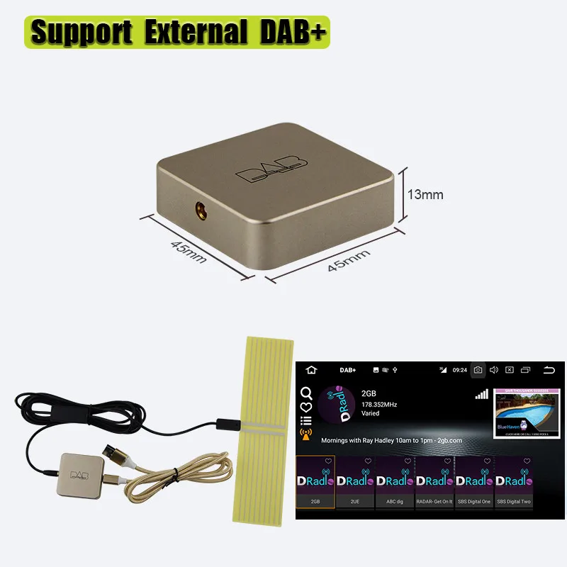 DAB + цифровой радиоприемник с антенной для Android автомобильный DVD GPS стерео DAB/DAB