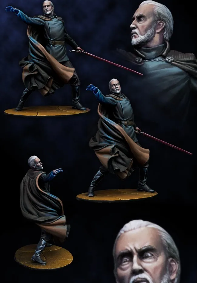 

Classic 1/24 Scale Star Wars Count Dooku Miniatures 75MM Unpainted Resin Model Kit Figures Free Shipping