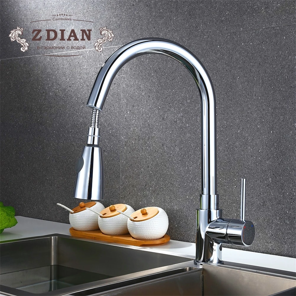 

Extendable Pull out Flexible Hoses Faucet Swivel Sprayer Kitchen Sink Mixer Tap Swivel Spout Kitchen Pull Out Sink Faucet