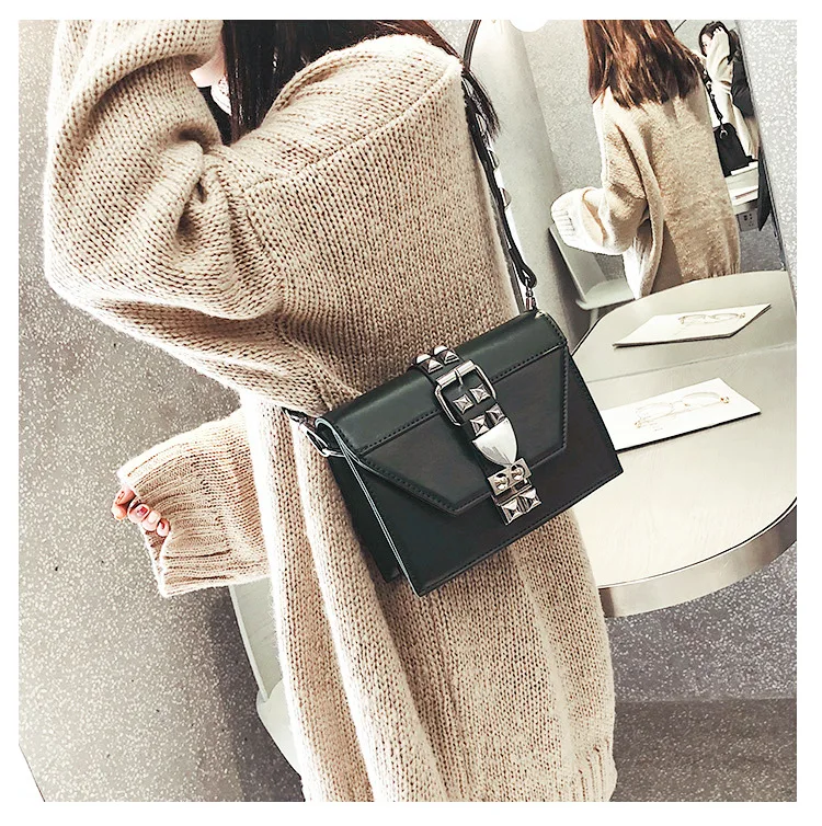 sacos para senhoras vintage bloqueio pequena aleta bolsa senhora ins