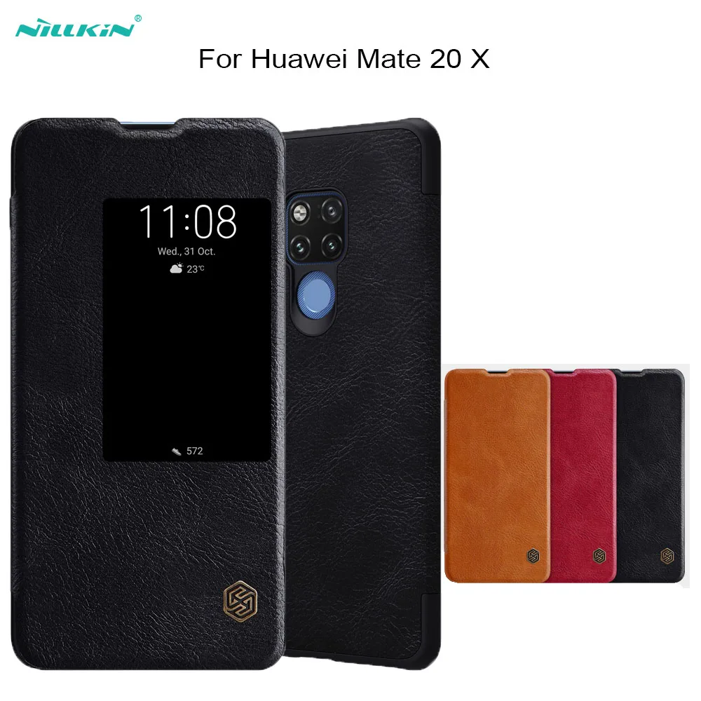 

case for Huawei Mate 20 X NILLKIN vintage Qin Series smart wake up Case For Huawei mate 20x cover Wallet Flip Leather Case