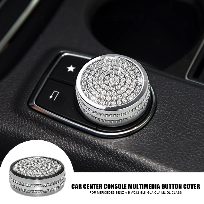 

Diamond Car Center Console Multimedia Button Decoration Trim Cover For Mercedes Benz A B W212 GLK GLA CLA ML GL Class