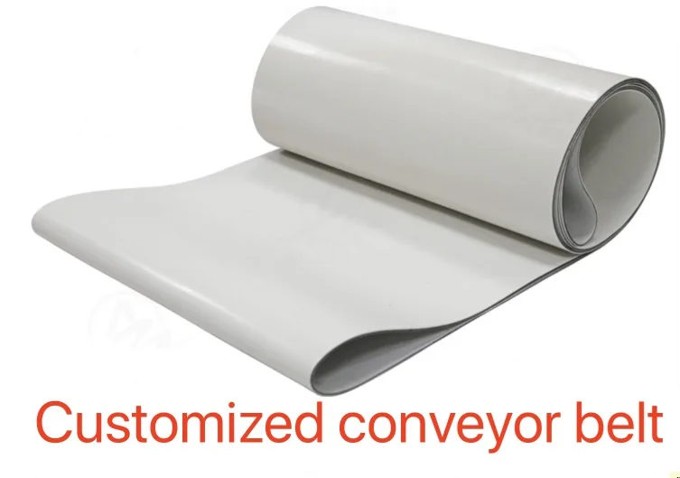 (Customized conveyor belt) Thickness3mm White Silicone +Canvas