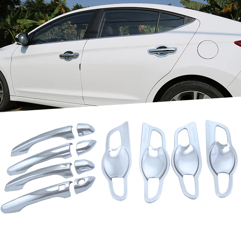 

ABS Chrome Door Handle Catch Cover Trim Door handle Bowl Cover For Hyundai Elantra 2017 2018