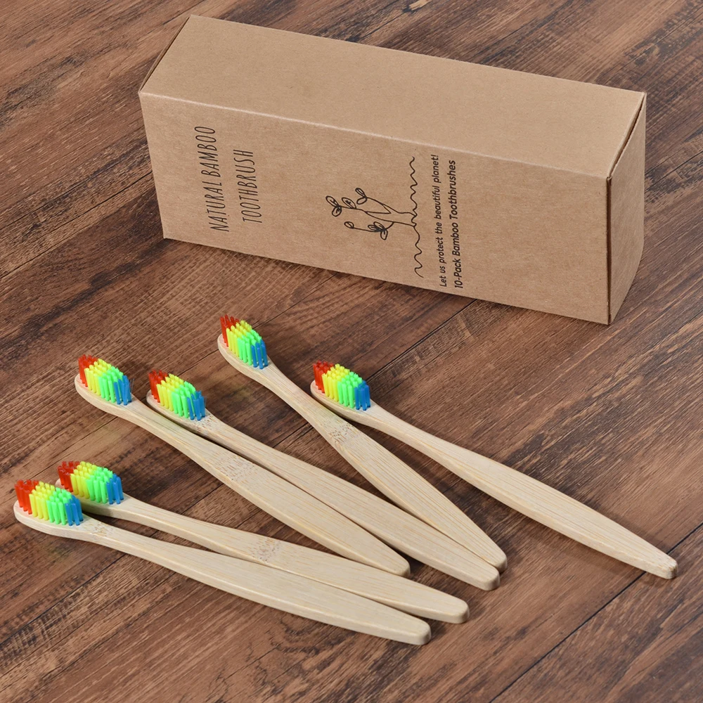 50-Pack Vegan Soft Bristle Toothbrush  Bamboo Toothbrush cepillo dientes Natural Eco Capitellum Bamboo Fibre Bamboo Toothbrush