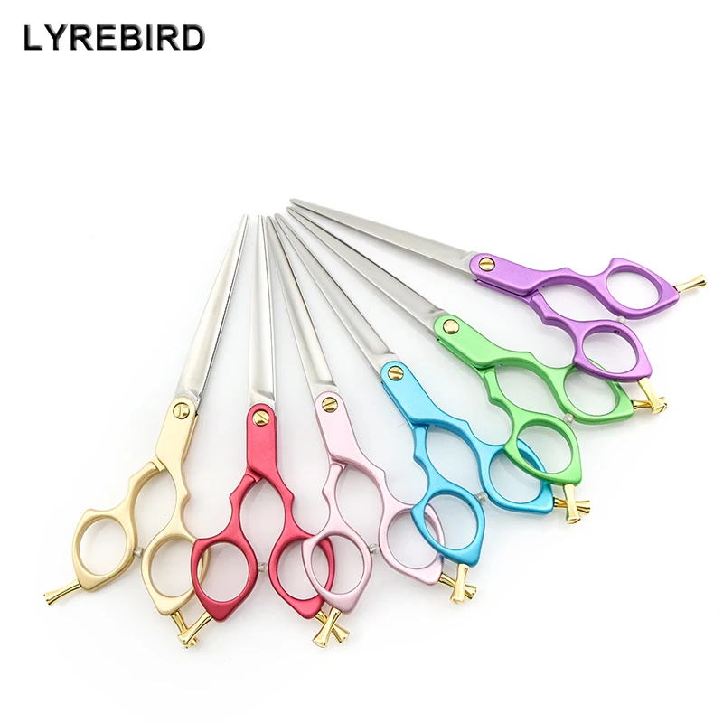 

Professional Pet Dog Grooming Scissors 6.5 Inch Dog Hair Shears 6 Color with Wood Box Super Japan 440C Lyrebird TOP CLASS NEW