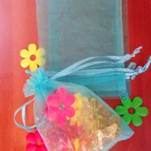 50 шт. 17*23 см озеро голубое из органзы Подарочная сумка Стенд для ювелирных украшений сумки Сумка на шнурке для браслетов/ожерелья Мини сумка из пряжи