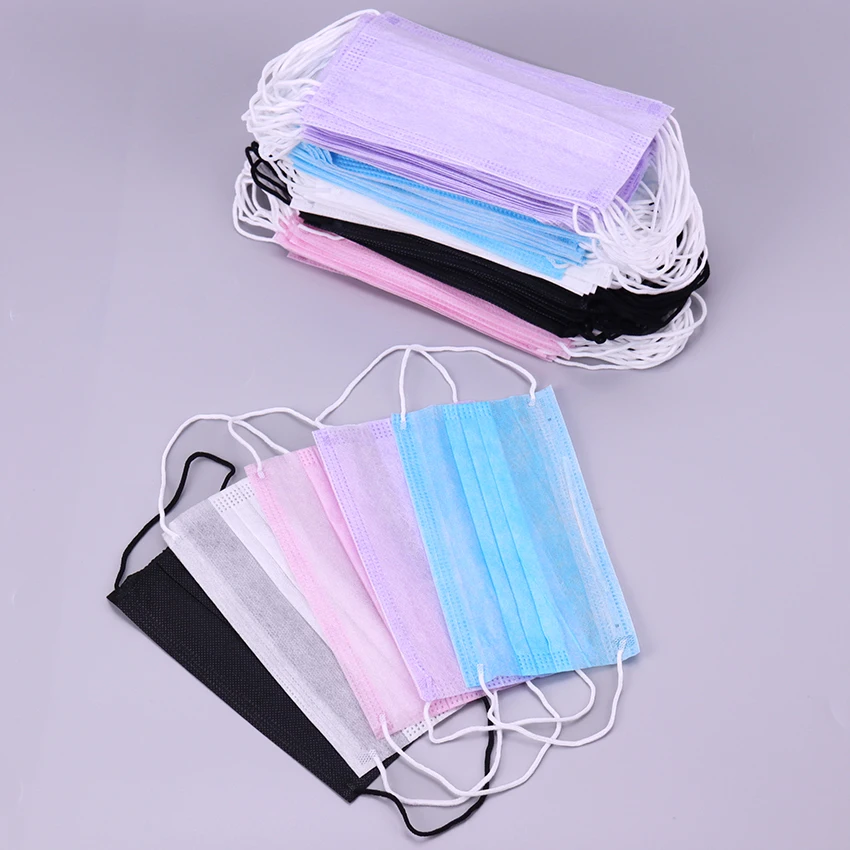 20PCS 3 Layers Dustproof Facial Protective Cover Masks Anti-Dust Disposable Surgical Medical Salon Earloop Face Mouth Masks