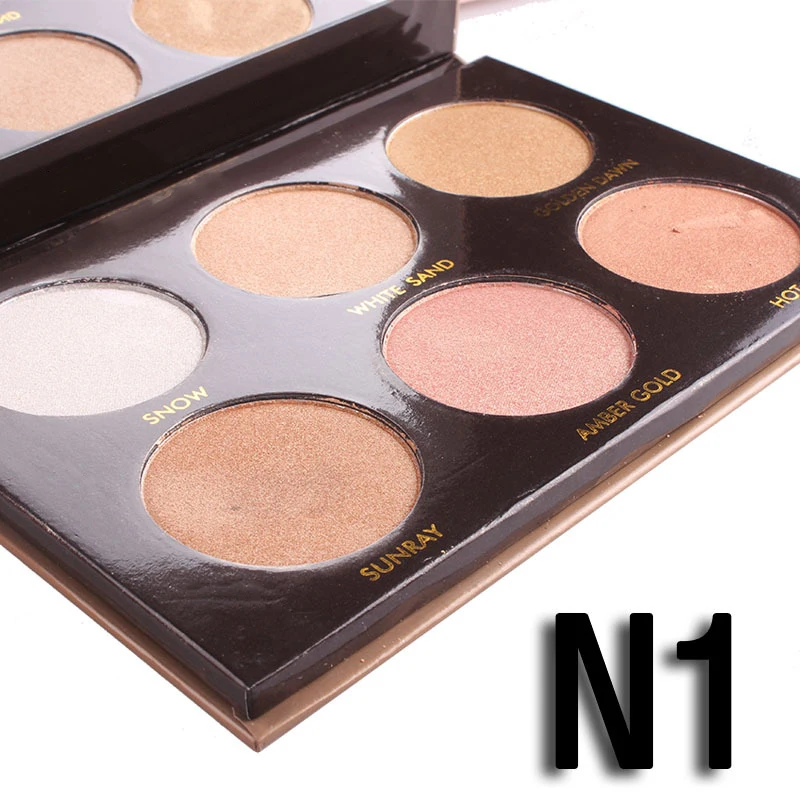 

6 Colors Faced Makeup Bronzer Highlighter Cosmetic Palette Highlighter Make Up Palette Concealer Powder Glow Kit illuminator