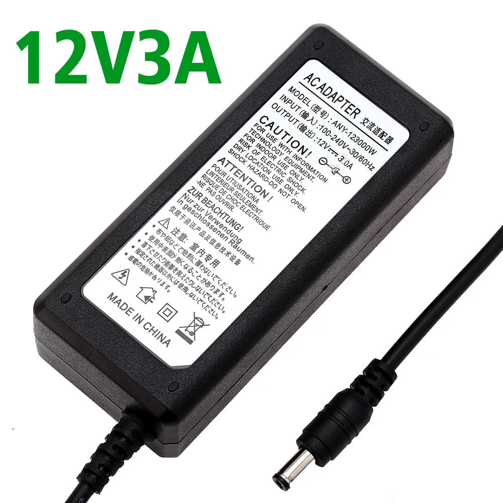 1 шт. 12V3A AC 100 В-240 В адаптер конвертер DC 12 3A 36 Вт Питание 5.5 мм x 2.5 для 5050/3528