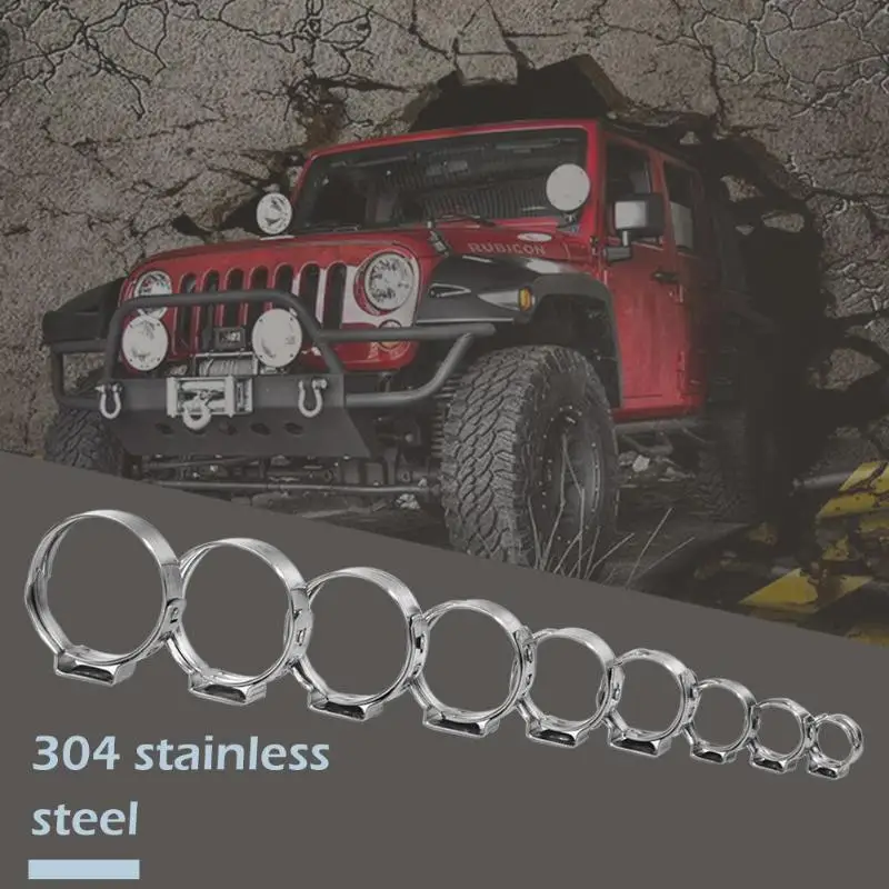 80 шт/лот 304 из нержавеющей стали одноушные хомуты 7-21 мм Ассортимент Комплект монолитный обжимной