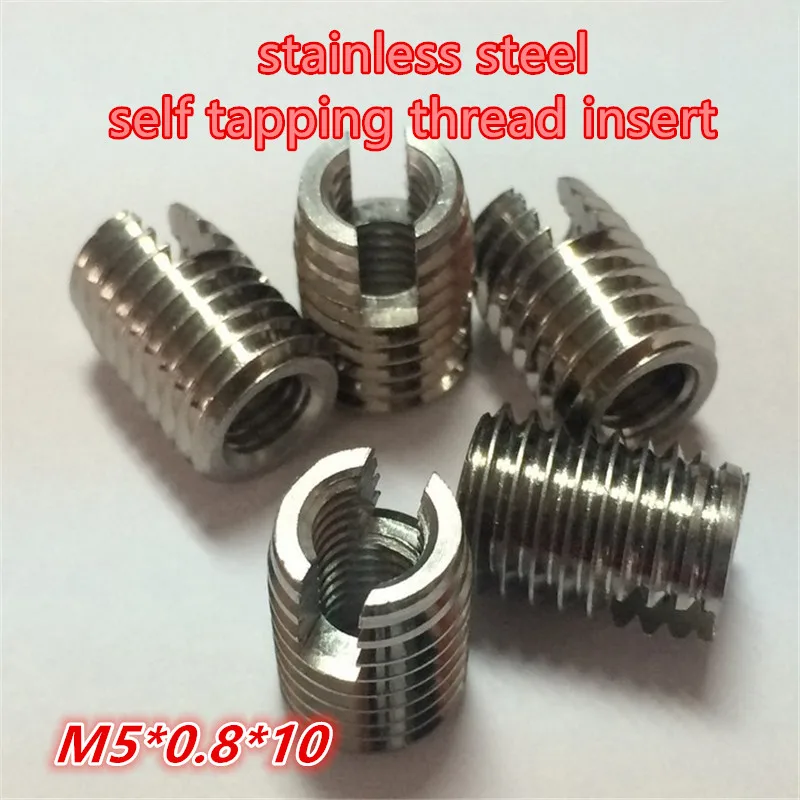 20pcs M5*0.8 Self Tapping Thread Inserts 302 Slotted Type Screw Bushing
