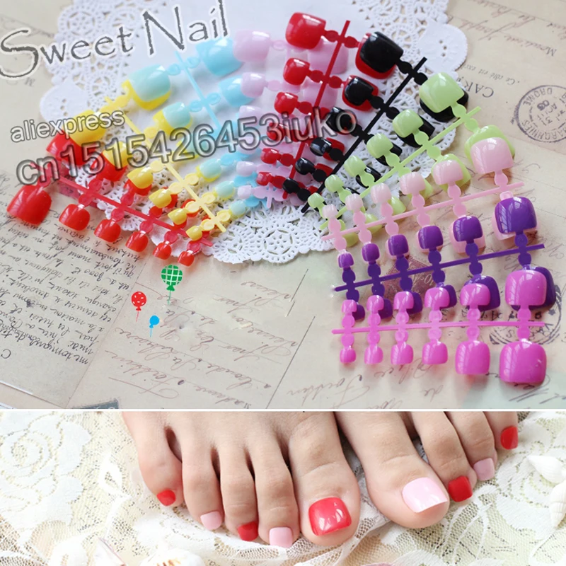 

2019 Buys French show cute candy fake toenails toes Transparent #C