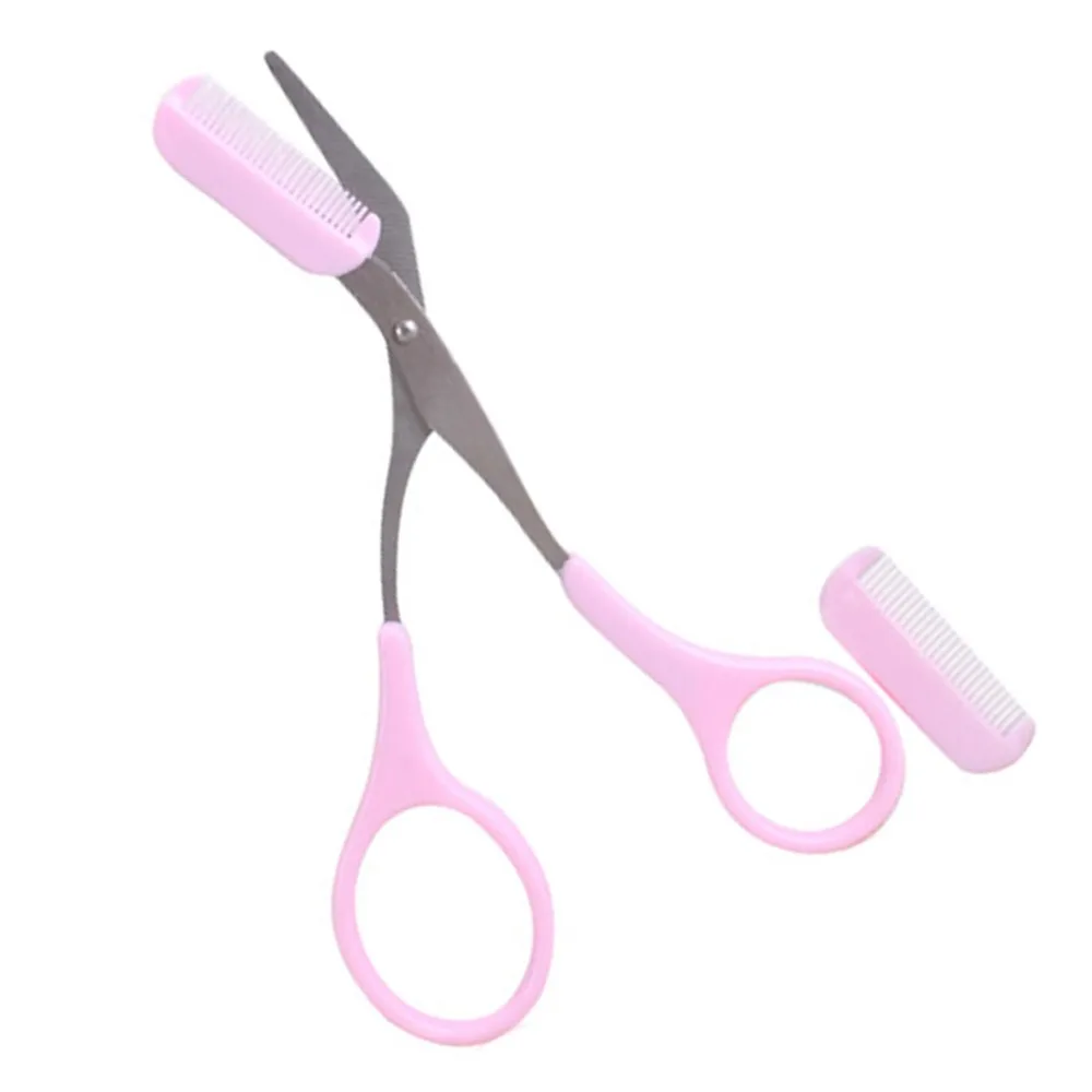Brand New Eyebrow Trimmer Scissors Combs Eyebrow Scissors Comb Women