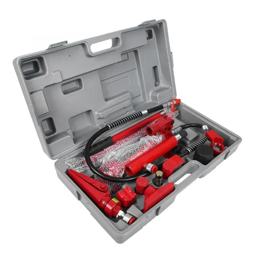 

Car Power Repair Kit 1 Set 4 Ton Hydraulic Power Car Van Jack Body Power Repair Kit Tools Red