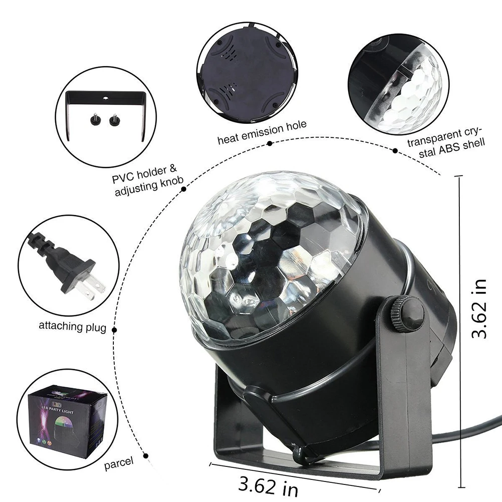 7 цветов DJ дискотечный шар Lumiere 3 Вт Звуковая активация лазерный проектор RGB сценическое освещение лампа свет музыка показывает