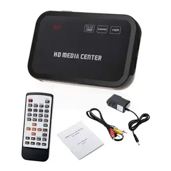 

AAAE 1080P Media Player Center RM/RMVB/AVI/MPEG Multi Media Video Player with HDMI YPbPr VGA AV USB SD/MMC Port Remote Control