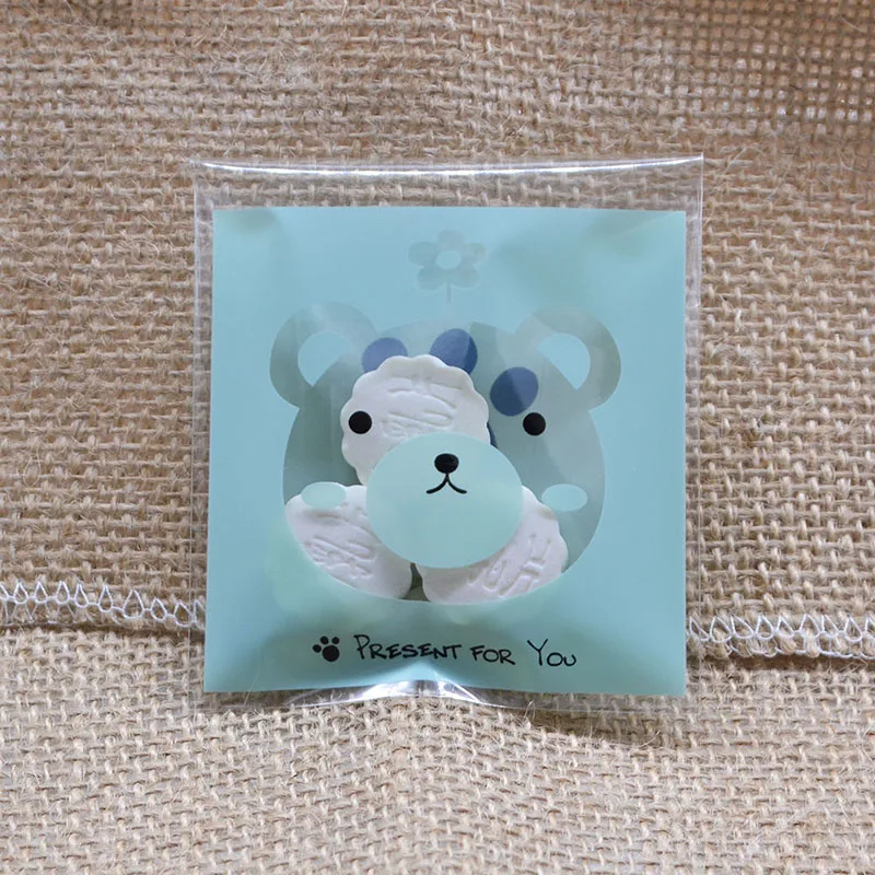 

50Pcs 7cm Cute Cartoon Animal Gifts Bags Christmas Cookie Packaging Self-adhesive Plastic Bags For Biscuits Candy Food Package