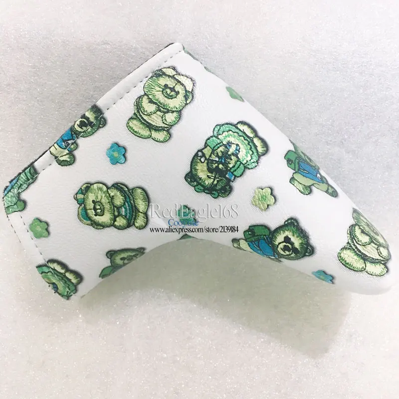 wholesale Original Golf headcover Cooyute Bear pattern PU T Golf Putte headcover Unisex Golf Clubs head cover Free shipping