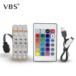 5 в USB мощность светодиодные полосы света RGB/белый/теплый белый 2835 SMD HD ТВ Настольный ПК экран подсветка и светильник 1 м 2 м 3 м 4 м 5 м