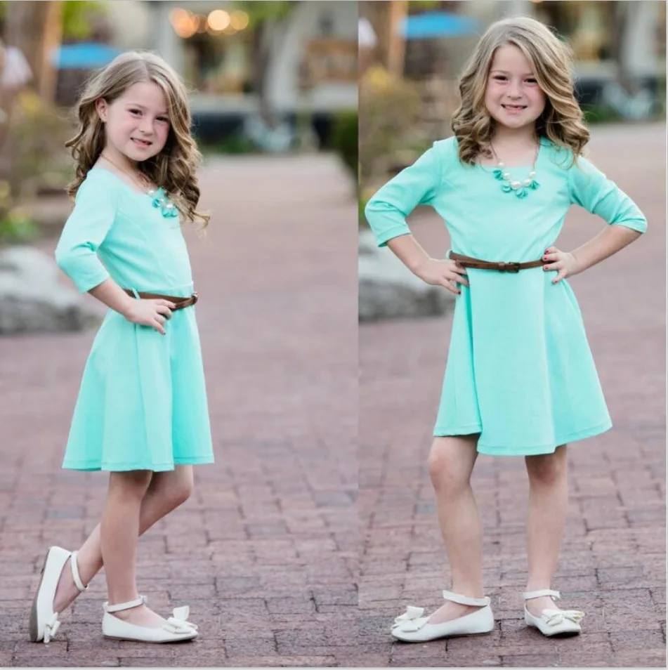 ZOGAA 2019 solid Seven-Sleeve Parent-Child Dresses causal mother daughter dresses mommy and me clothes