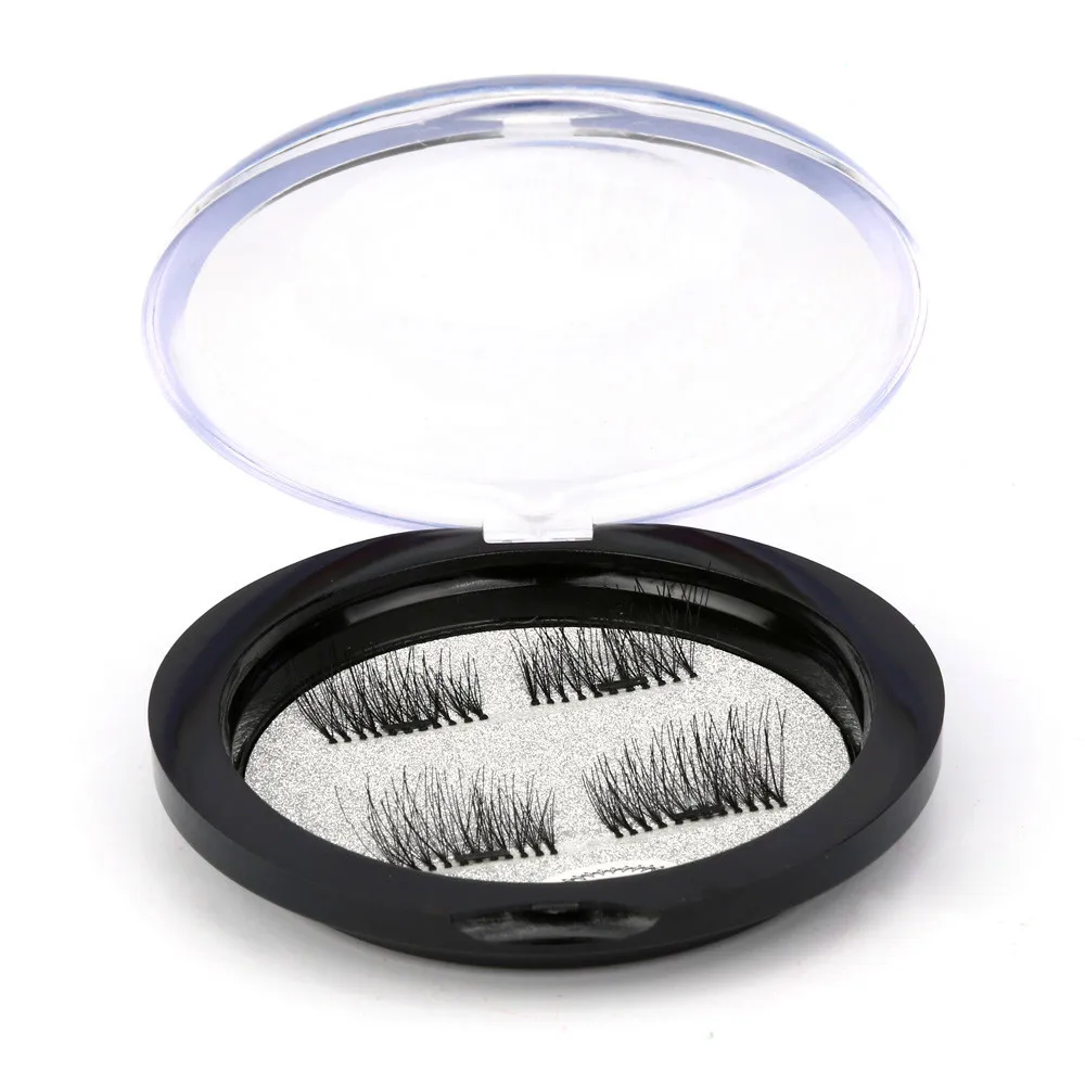 

Empty False Eyelash Case Box Care Storage Magnetic False Eyelashes Magnet Ttone Box Crystal Box Round Black Storage Box