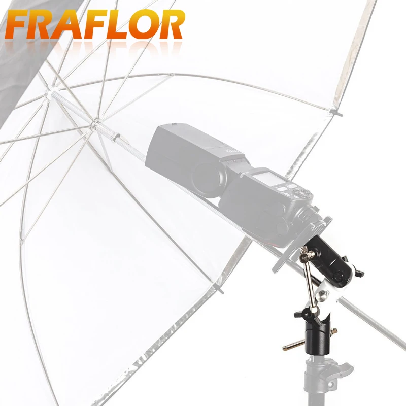 Universal Light U-shaped Swivel Metal Flash Holder Three-section Bracket Light Stand / Tripod / Flash Photography Umbrella