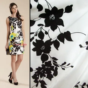 

2016.3 White And Black Black And White Classic Classic Simulation Satin Silk Satin Fabric / Garment Cheongsam / Handmade Cloth