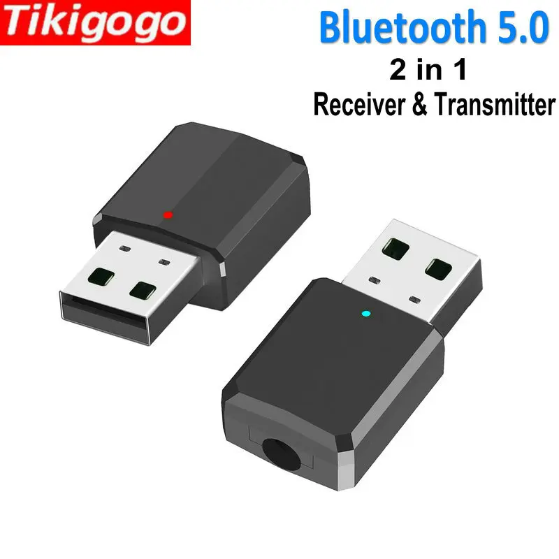 

Bluetooth 5.0 Audio Receiver Transmitter 2 in 1 3.5mm AUX Stereo Wireless Adapter Bluetooth Receiver For TV Headset Speaker etc.