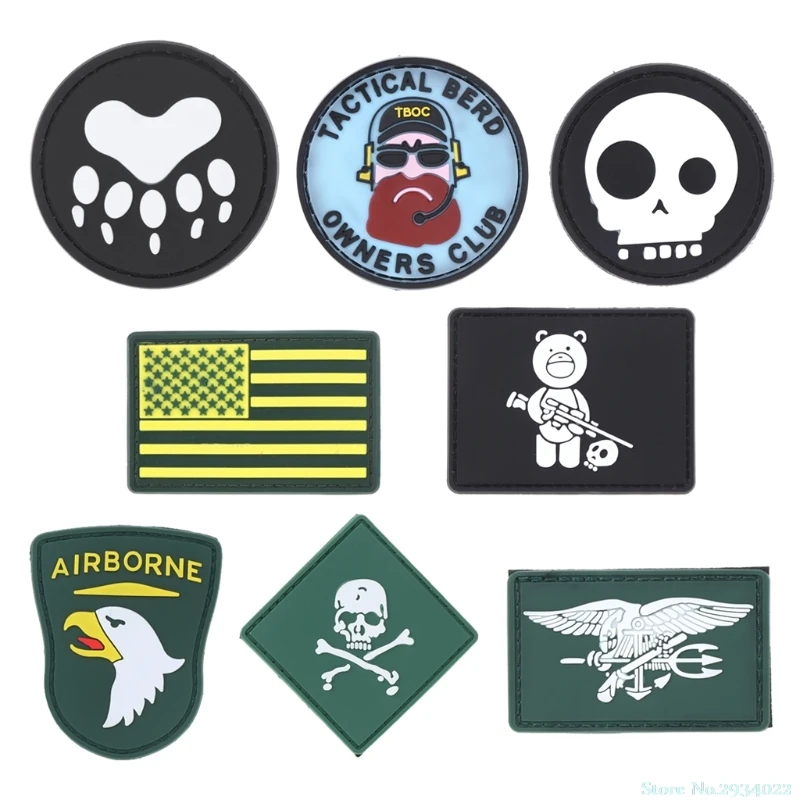 

New New Military Armband PVC Rubber Tactical Morale Patch Hook Loop Emblem Combat Badge hot sale Drop Ship