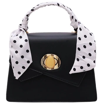 

Summer Small Bag Female Personality Lock Small Square Bag Silk Scarf Portable Diagonal Shoulder Bag Korean Version Of The Fema