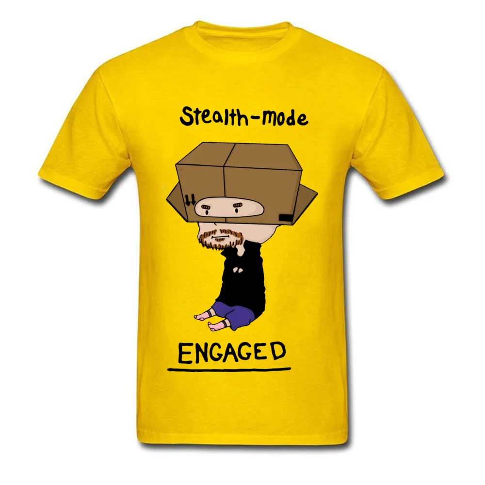 Tops Shirt The Box Ninja Sweatshirts Summer/Autumn On Sale Design Short Sleeve 100% Cotton Crew Neck Student T-shirts Design The Box Ninja yellow