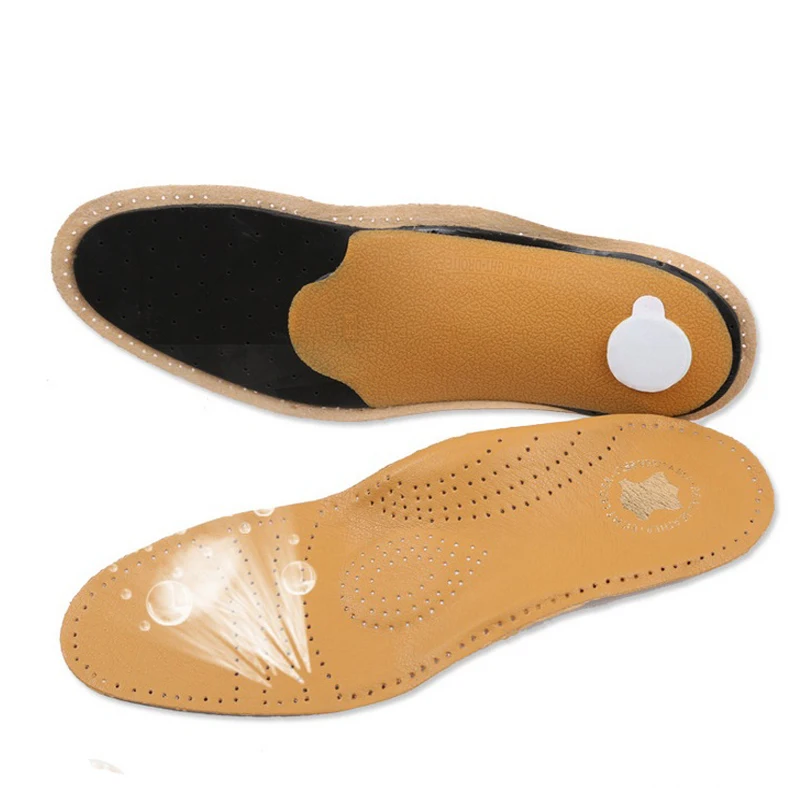 2 pairs New Style Leather Arch Support Insole Flat Feet Orthotic Insole flat foot correct feet